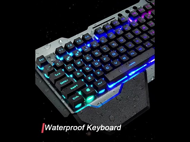 Vídeo relacionado con Combinación de Teclado y ratón del Juego inalámbrico, 87 Botones Rainbow LED retroiluminación Recargable 3800 MAH Máquina de la batería Mano, RGB Mute Mouse (Negro)