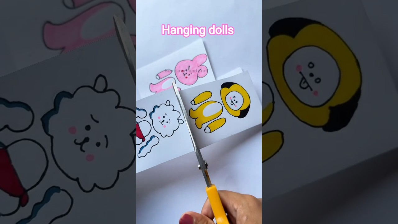DIY Hanging paper dolls BTS 21 / craft for army #bts #army #diy