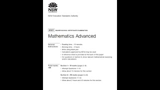 2021 Advanced Mathematics HSC | 100% Worked Solutions
