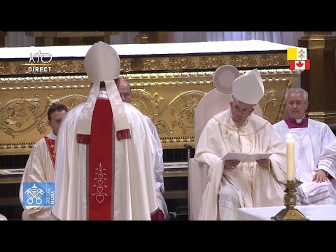 « Merci d’être venu jusqu’à nous » : Le cardinal Lacroix, archevêque de Québec, s’adresse au Pape