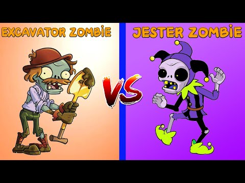 PVZ 2 - Excavator Zombie vs Jester Zombie - Who Will Win?