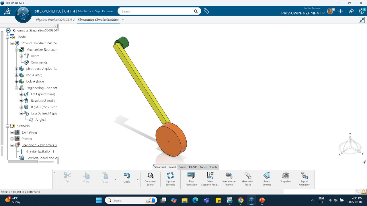 Tutorial 32 Period of Nonlinear Simple Pendulum modeled in 3DEXPERIENCE Dynamics Scenario N G Zamani