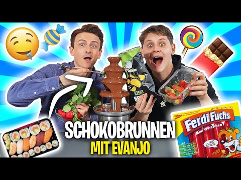 We EAT everything from the CHOCOLATE FOUNTAIN 🍫⛲️ with Evanijo