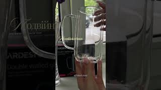 Набор чашек с ручками Ardesto с двойными стенками, 400 мл, 2 шт, боросиликатное стекло (AR2640WH)