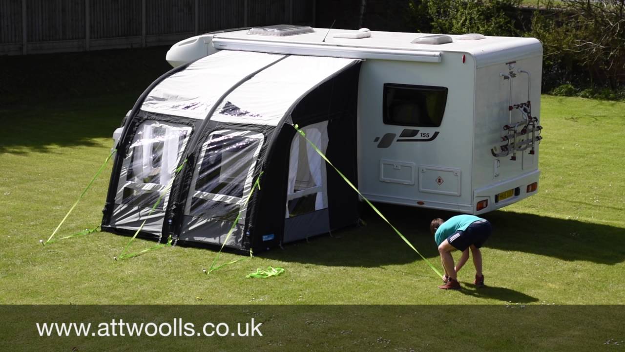 Kampa Rally Air Pro Awning Pitching & Packing Video (Real Time)