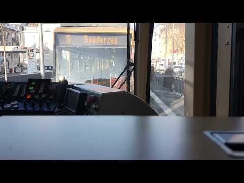 [CAB VIEW] Riding with tramtrain line S51 from Karlsruhe Mühlburger Tor to Herweghstrasse #tram