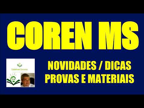 CONCURSO COREN MS NOVIDADES PROVAS DICAS MATERIAIS CONCURSO PÚBLICO CONSELHO ENFERMAGEM REGIONAL MAT