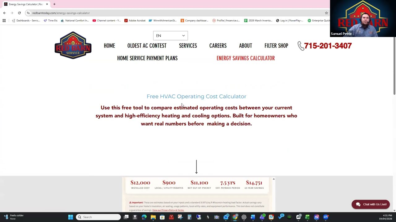 Energy Savings tool