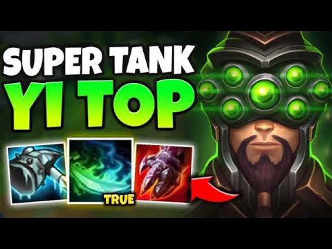 NOBODY CAN DUEL SUPER TANK MASTER YI TOP! (ABUSE HIS TRUE DAMAGE) - League of Legends