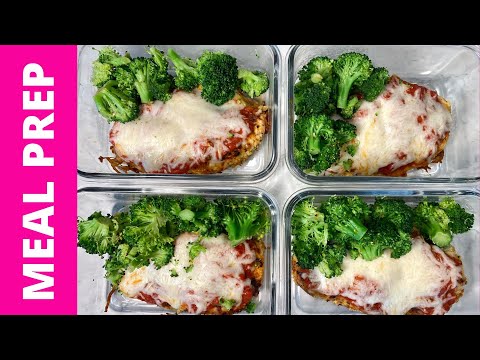 KETO LUNCH MEAL PREP - keto chicken parmesan and broccoli
