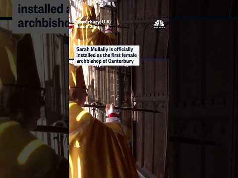 Sarah Mullally is officially installed as the first female archbishop of Canterbury