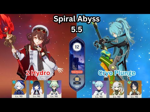 C1 Hu Tao Double Hydro + Diluc Cryo Plunge | 5.5 Spiral Abyss Floor 12 | Genshin Impact