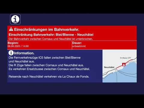 SBB Ansage / annonce CFF - Info zum Bahnverkehr / info sur le trafic ferroviaire - Biel/Bienne