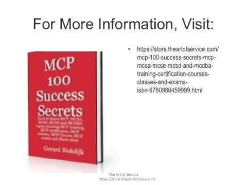 MCP 100 Success Secrets  MCP  MCSA  MCSE  MCSD and MCDBA Training  Certification  Courses  Classes a