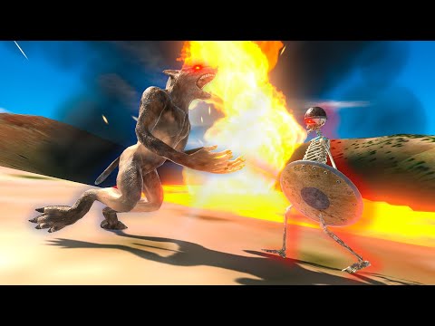 FURIOUS BATTLE on the VOLCANO | FANTASY vs INFERNALS - Animal Revolt Battle Simulator