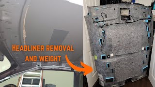 Headliner Removal from a 2020 Dodge Challenger along with weights for Weight Reduction