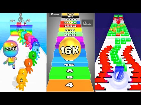 Number Ball 3D Merge vs Man Runner 2048 vs Number Running | Ultimate 3-in-1 Merge