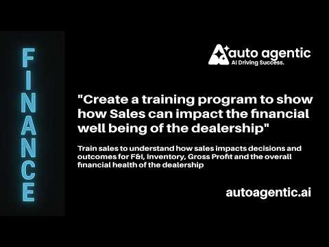 Use Agentic AI to create a training program showing Sales how they impact finances