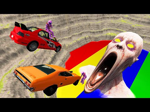 Epic Escape From The Shy Guy (SCP-096) | Cars VS Giant Quarry With SCP | BeamNG Drive #33