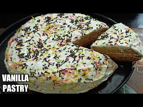 Vanilla Pastry 🍰 Cake Recipe//No oven, No beater/Vanilla Cool Cake Recipe /Soft Moist Spongy Cake