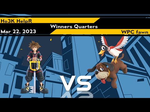 Xeno285 W.Quarters - HelpR (Sora Black KH3) vs fawn (Duck Hunt Brown) - Super Smash Bros Ultimate