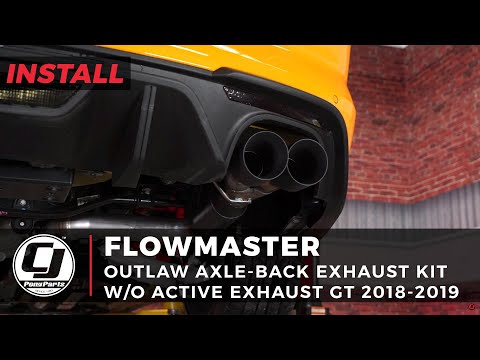 2018-2023 Mustang GT Install: Flowmaster 3" Stainless Steel Outlaw Axle-Back Exhaust w/4" Quad Tips
