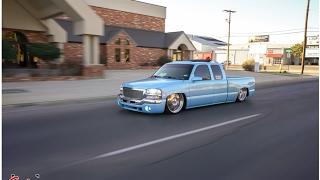 Custom GMC sierra on bags with ALOT of custom work!