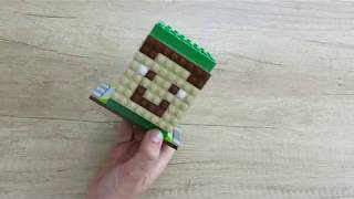 Подставка для карандашей с лицами героев Майнкрафт/Minecraft из Лего.