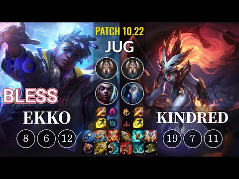 DMO bless Ekko vs Kindred Jungle - KR Patch 10.22
