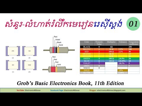 លំហាត់រំលឹកមេរៀនរេស៊ីស្តង់ - Review Resistors Color Code