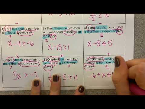 CCSS7 - Unit 6 (part 2) - Lesson 4 - Writing Inequalities