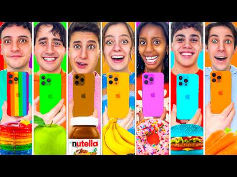 MANGIAMO SOLO CIBO DEL COLORE DEL NOSTRO IPHONE CON TUTTI I NOSTRI AMICI PER 24 ORE!📱