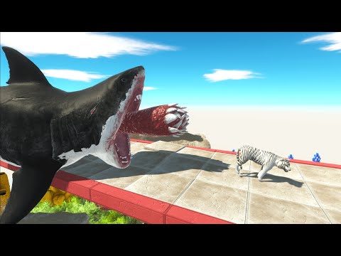 BLACK MUTANT MEGALODON HUNTING - Animal Revolt Battle Simulator