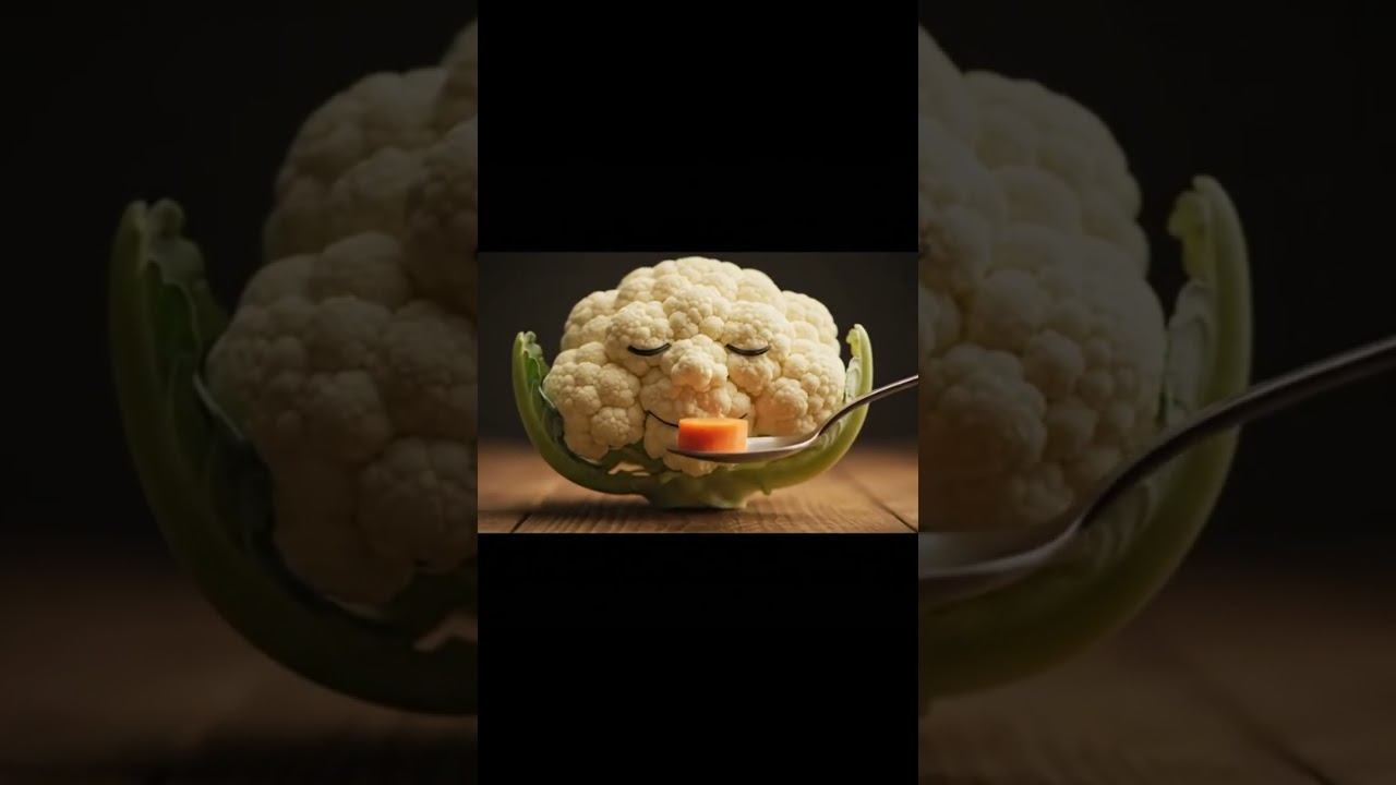 Cauliflower with Calm Face Bites Carrot | Hyper-Realistic AI Cinematic Short (16:9 Video)