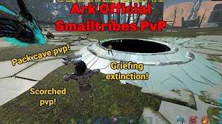 Griefing Extinction + Pack Cave PvP!  | ARK Official Smalltribes PvP