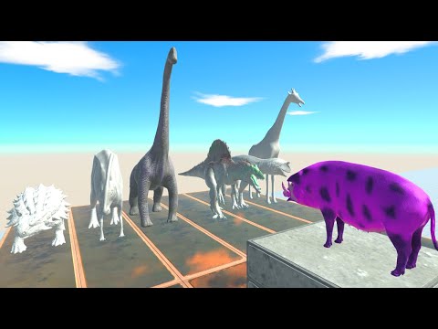 Albino Dinosaur Speed Race get a Pig - Animal Revolt Battle Simulator