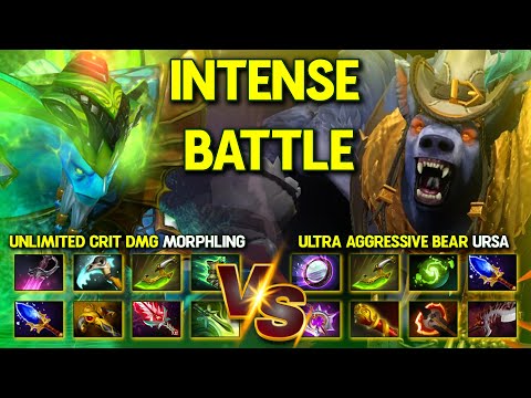 INTENSE CARRY BATTLE | Unlimited Crit Damage Morphling Vs. Ultra Aggressive Bear Ursa | 7.37c DotA 2