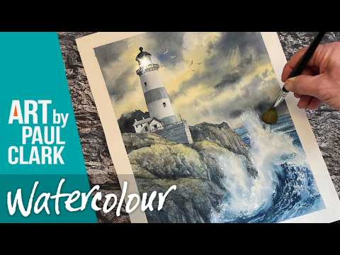 How To Paint a Lighthouse in Watercolour with a Rough Sea