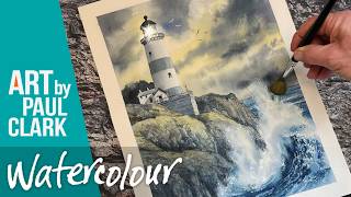 How To Paint a Lighthouse in Watercolour with a Rough Sea
