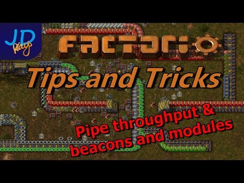 Factorio Tips and Tricks Basic Oil Part 4 of 4 Pipe throughput, beacons and modules