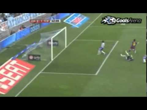 Zaragoza 0:2 FC Barcelona [23-10-2010] | Goal by Messi (0:1)