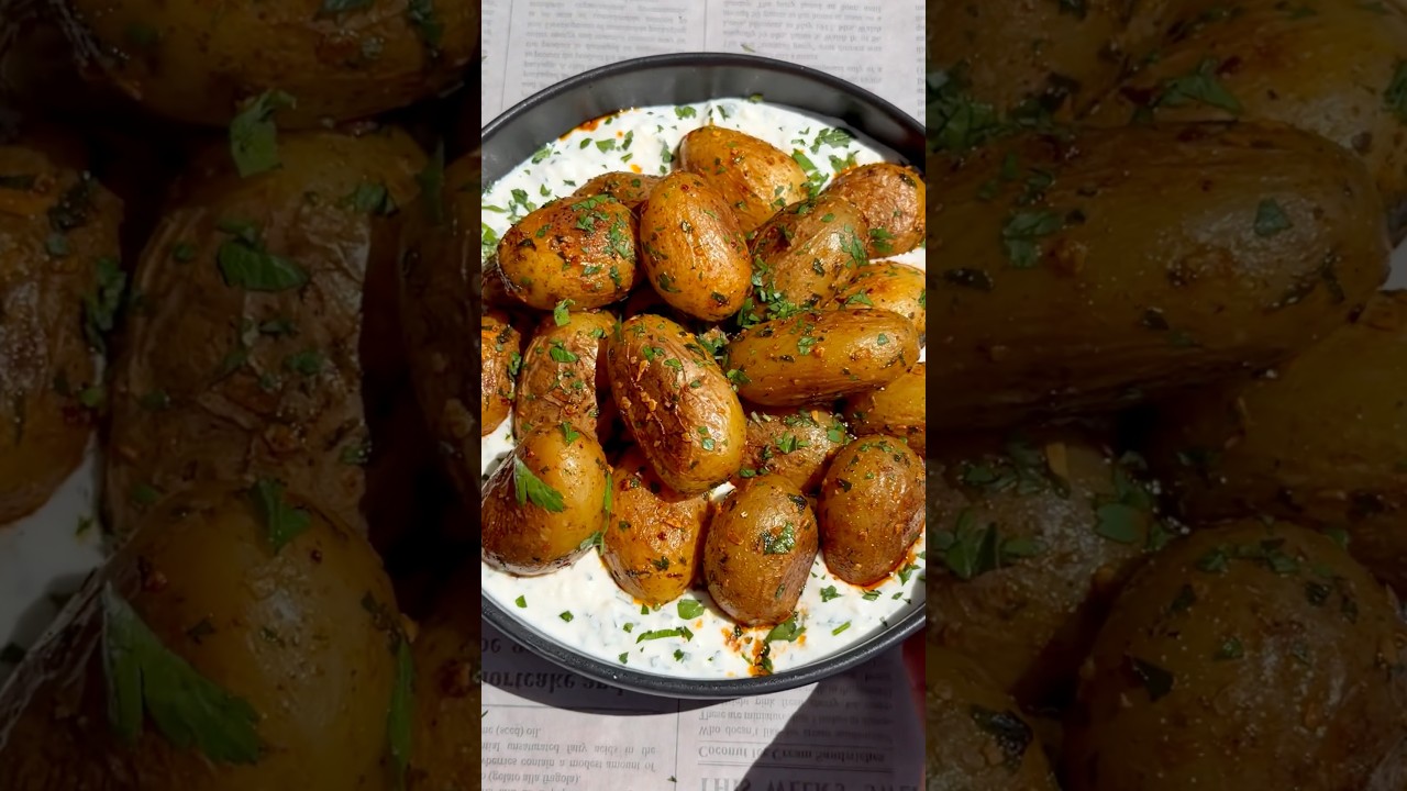 Garlic Butter Baby Potatoes With Creamy Feta Dip