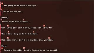 Download lagu Hotel California, The Eagles, Chords & Lyrics mp3