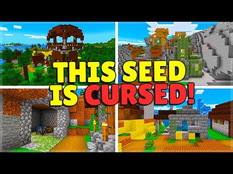 THIS SEED HAS CURSED VILLAGERS IN MINECRAFT! Exposed Spawners & More! (MCPE,Xbox, Switch,PC)