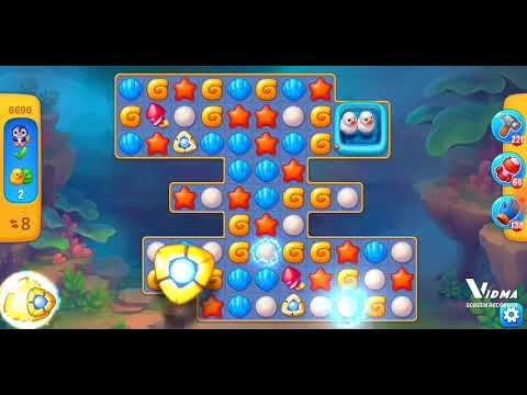 Fishdom. 8690 level no boosters and diamonds. 14 moves (❌ no lightning)