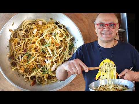 SPAGHETTI al TONNO IN BIANCO alla SICILIANA ca muddica atturrata