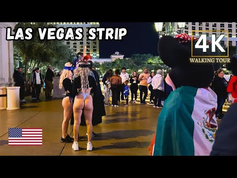 Las Vegas Strip 2024 Night Walking Tour 4K