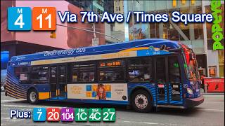 NYCT Bus: M4, M11 via 7th Avenue in Times Square + SIM1C, SIM4C, X27 Action & More!