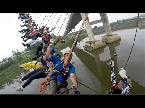 Arab Today- 245 people set mass bungee jump record