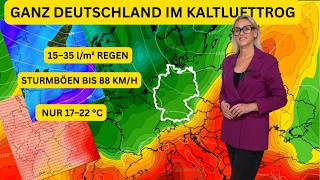 35 °C heute, dann Wettersturz: Kaltluftfront, Starkregen und Sturmböen